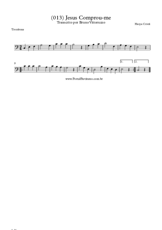 Harpa Cristã (013) Jesus Comprou-me score for Trombone
