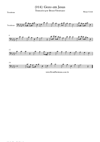 Harpa Cristã (014) Gozo Em Jesus score for Trombone