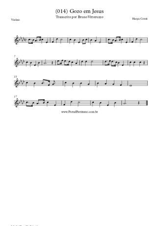 Harpa Cristã (014) Gozo Em Jesus score for Violin