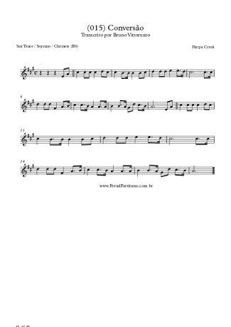 Harpa Cristã (015) Conversão score for Clarinet (Bb)
