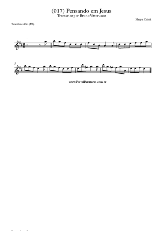 Harpa Cristã (017) Pensando Em Jesus score for Alto Saxophone