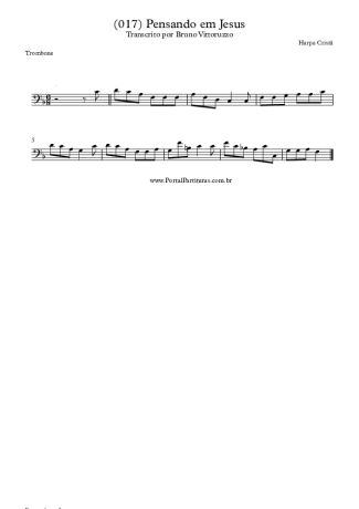 Harpa Cristã (017) Pensando Em Jesus score for Trombone