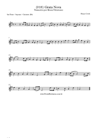 Harpa Cristã (018) Grata Nova score for Tenor Saxophone Soprano (Bb)