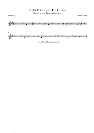 Harpa Cristã (019) O Convite De Cristo score for Clarinet (C)