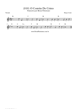 Harpa Cristã (019) O Convite De Cristo score for Keyboard