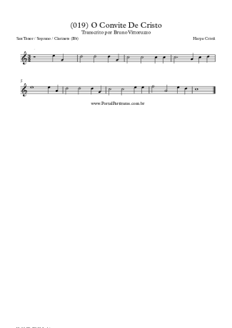Harpa Cristã (019) O Convite De Cristo score for Tenor Saxophone Soprano (Bb)