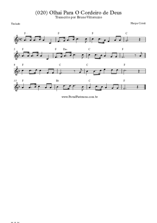 Harpa Cristã (020) Olhai Para O Cordeiro De Deus score for Keyboard