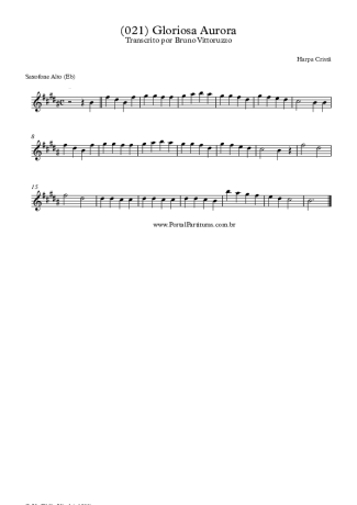 Harpa Cristã (021) Gloriosa Aurora score for Alto Saxophone