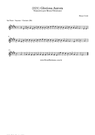 Harpa Cristã (021) Gloriosa Aurora score for Clarinet (Bb)