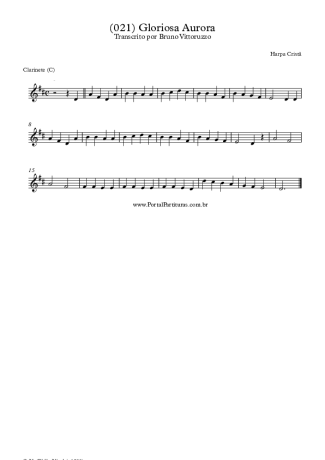 Harpa Cristã (021) Gloriosa Aurora score for Clarinet (C)