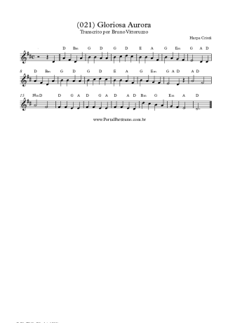 Harpa Cristã (021) Gloriosa Aurora score for Keyboard