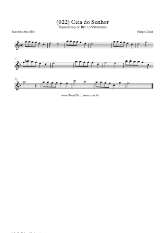 Harpa Cristã (022) Ceia Do Senhor score for Alto Saxophone