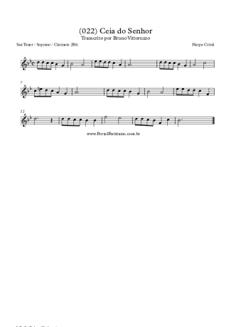 Harpa Cristã (022) Ceia Do Senhor score for Clarinet (Bb)