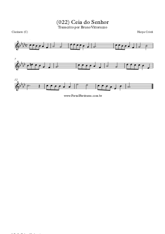 Harpa Cristã (022) Ceia Do Senhor score for Clarinet (C)