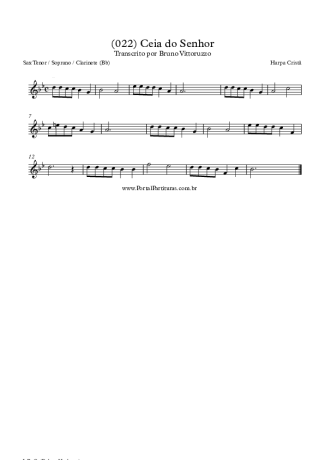 Harpa Cristã (022) Ceia Do Senhor score for Tenor Saxophone Soprano (Bb)