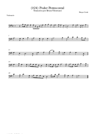 Harpa Cristã (024) Poder Pentecostal score for Cello