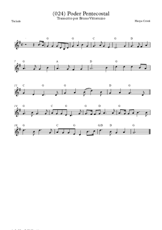 Harpa Cristã (024) Poder Pentecostal score for Keyboard