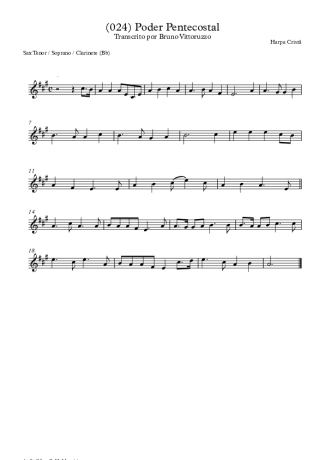 Harpa Cristã (024) Poder Pentecostal score for Tenor Saxophone Soprano (Bb)