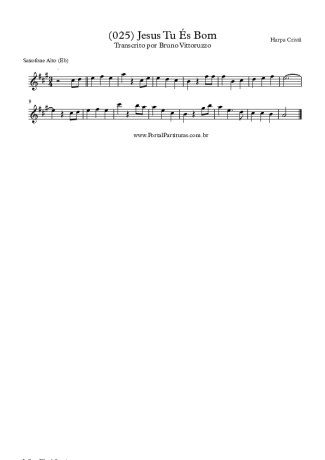 Harpa Cristã (025) Jesus Tu És Bom score for Alto Saxophone