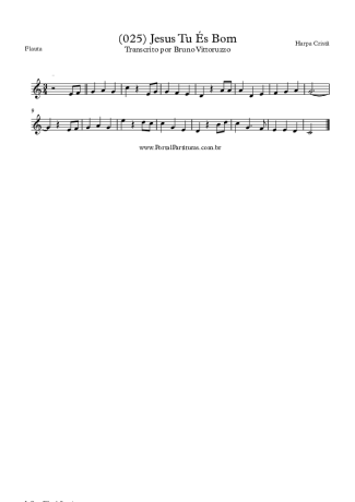 Harpa Cristã (025) Jesus Tu És Bom score for Flute