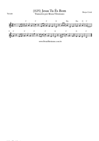 Harpa Cristã (025) Jesus Tu És Bom score for Keyboard
