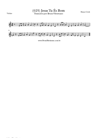 Harpa Cristã (025) Jesus Tu És Bom score for Violin