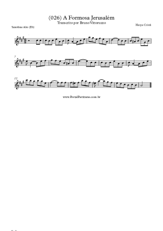 Harpa Cristã (026) A Formosa Jerusalém score for Alto Saxophone