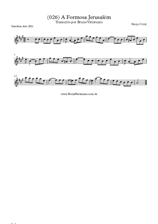 Harpa Cristã (026) A Formosa Jerusalém score for Alto Saxophone