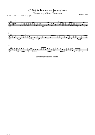 Harpa Cristã (026) A Formosa Jerusalém score for Tenor Saxophone Soprano (Bb)