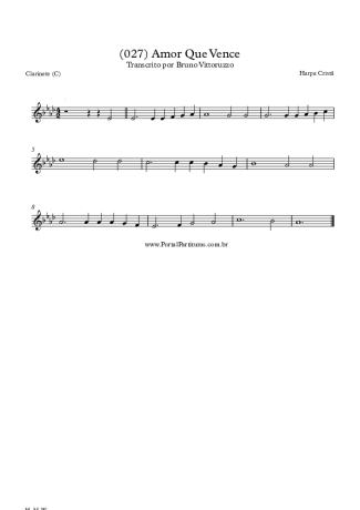 Harpa Cristã (027) Amor Que Vence score for Clarinet (C)