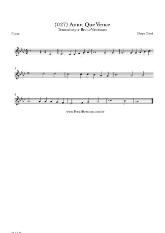 Harpa Cristã (027) Amor Que Vence score for Flute