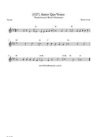 Harpa Cristã (027) Amor Que Vence score for Keyboard