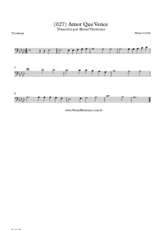 Harpa Cristã (027) Amor Que Vence score for Trombone