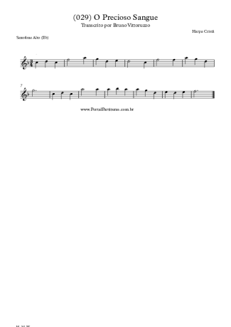 Harpa Cristã (029) O Precioso Sangue score for Alto Saxophone