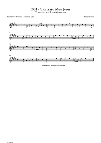Harpa Cristã (031) Glória Ao Meu Jesus score for Clarinet (Bb)