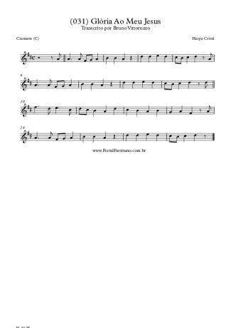 Harpa Cristã (031) Glória Ao Meu Jesus score for Clarinet (C)