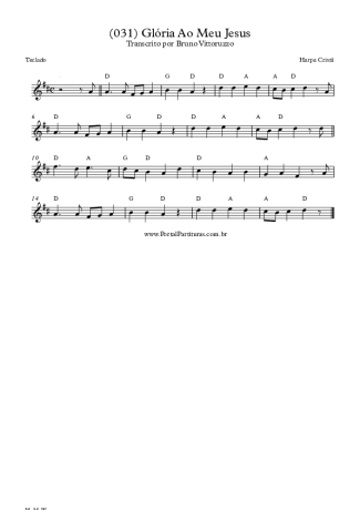 Harpa Cristã (031) Glória Ao Meu Jesus score for Keyboard