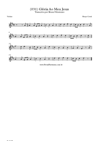 Harpa Cristã (031) Glória Ao Meu Jesus score for Violin