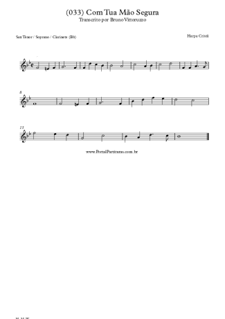 Harpa Cristã (033) Com Tua Mão Segura score for Tenor Saxophone Soprano (Bb)