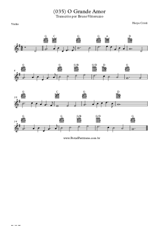 Harpa Cristã (035) O Grande Amor score for Acoustic Guitar