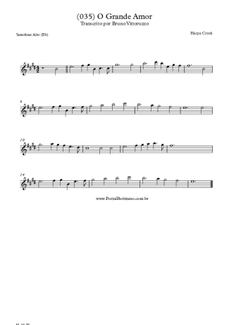Harpa Cristã (035) O Grande Amor score for Alto Saxophone
