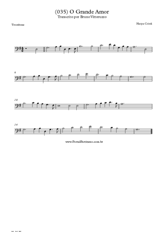 Harpa Cristã (035) O Grande Amor score for Trombone