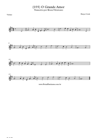Harpa Cristã (035) O Grande Amor score for Violin