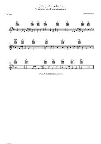 Harpa Cristã (036) O Exilado score for Acoustic Guitar