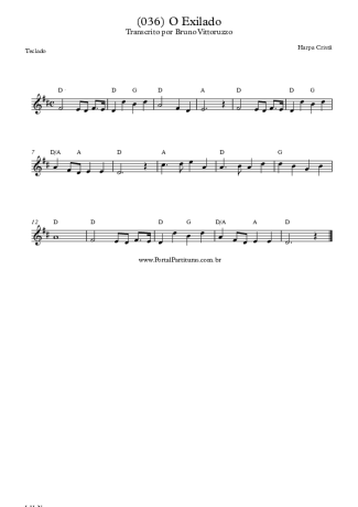 Harpa Cristã (036) O Exilado score for Keyboard