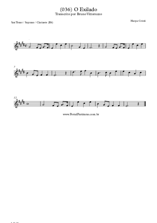 Harpa Cristã (036) O Exilado score for Tenor Saxophone Soprano (Bb)