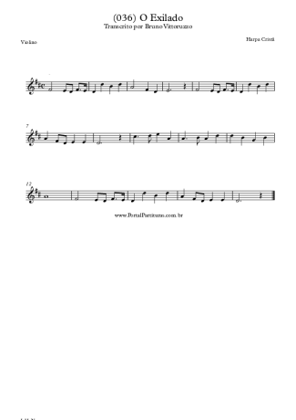 Harpa Cristã (036) O Exilado score for Violin