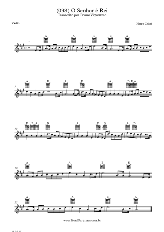 Harpa Cristã (038) O Senhor É Rei score for Acoustic Guitar