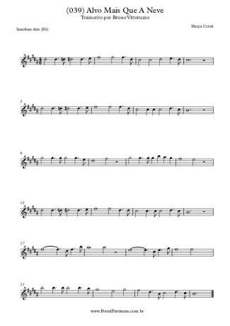 Harpa Cristã (039) Alvo Mais Que A Neve score for Alto Saxophone