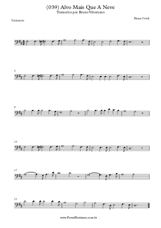 Harpa Cristã (039) Alvo Mais Que A Neve score for Cello